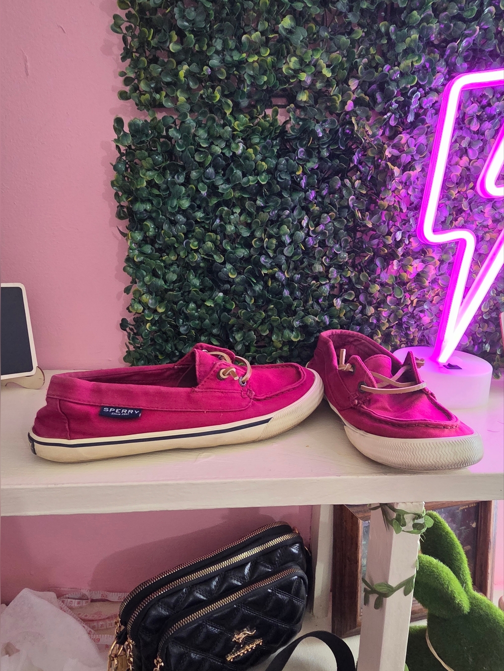 Sperry Hot Pink Suede Boat Shoes